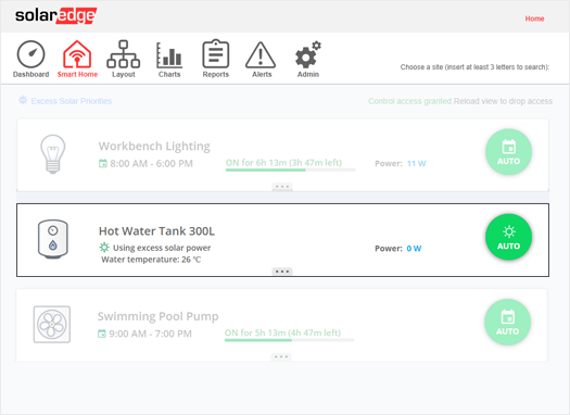 Zu sehen ist die Monitoring-App, mit der der Nutzer seinen Smart Energy Warmwasser-Controller überwachen kann.