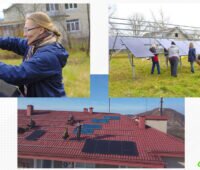Frauen installieren PV-Anlagen in der Ukraine