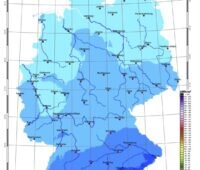 Eine Karte zeigt die Solarstrahlung in Deutschland im Dezember 2022