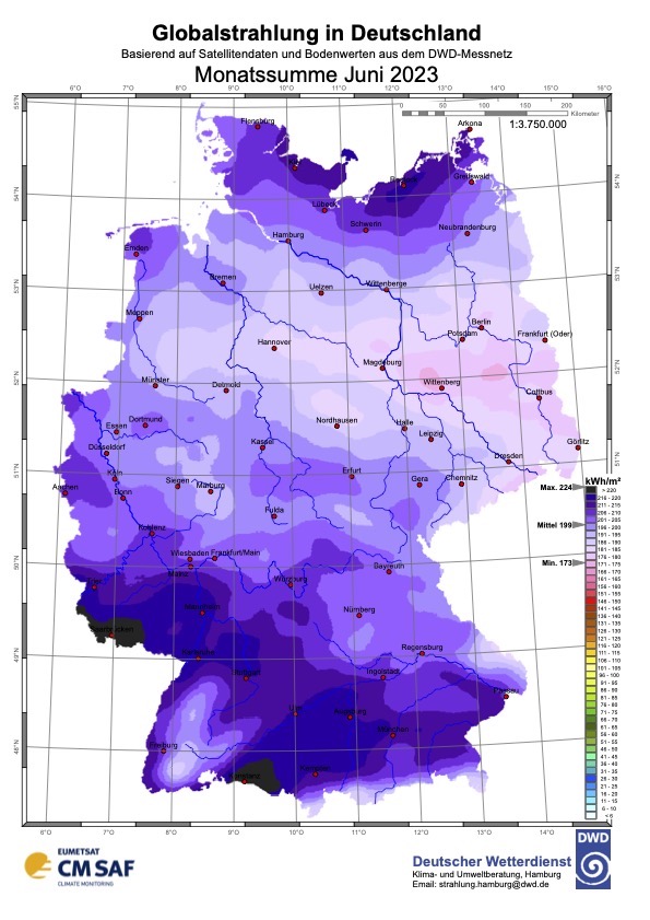 Supersonnig Solarstrahlung im Juni 2023 auf Rekordhoch Solarserver