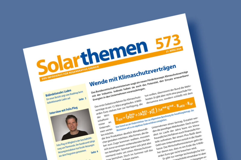 Titelseite der Solarthemen-Ausgabe 573