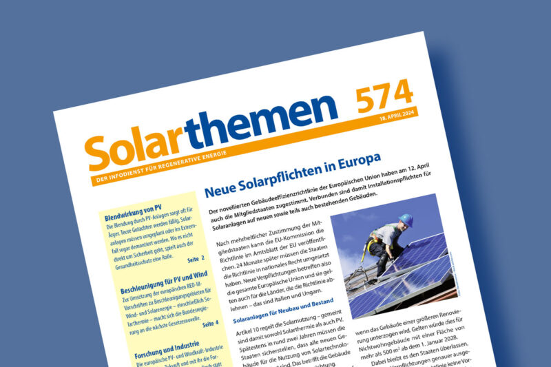 Titelseite der Solarthemen-Ausgabe Nr. 574