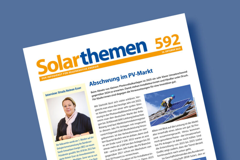 Titelseite (Ausschnitt) der Solarthemen-Ausgabe 592
