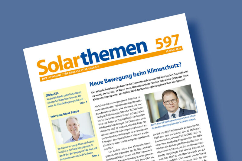 Titelseite der Solarthemen-Ausgabe mit der Nummer 597