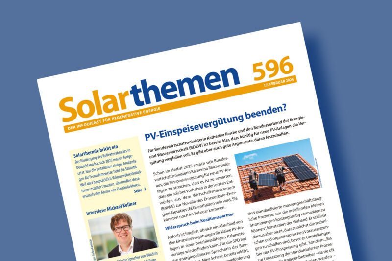 Titelseite der Solarthemen-Ausgabe 596
