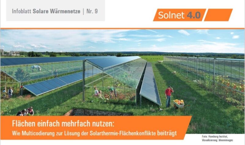 Zu sehen ist das Deckblatt vom Infoblatt Nr. 9 zu Lösung der Solarthermie-Flächenkonflikte.