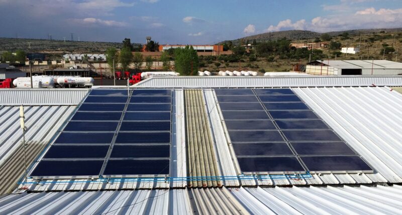 Zu sehen ist eine Anlage für die solare Prozesswärme in Mexico aus dem Jahr 2019.