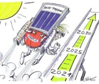 ZU sehen ist ein Cartoon von Solarthermalworld.org.