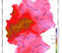 Zu sehen ist eine Karte mit der Sonneneinstrahlung in Deutschland im Juli 2021.
