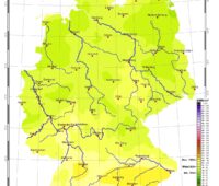 Die Karte zeigt die Sonneneinstrahlung in Deutschland im März 2020