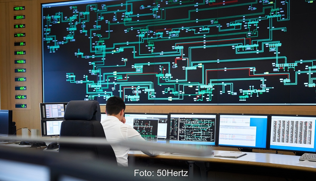 Schaltzentrale von 50Hertz, das Unternehmen hat einen Blindleistungsmarkt eingerichtet.