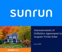 Sunrun erwirbt Vivint Solar im Rahmen einer All-Stock-Transaktion. Zu sehen ist das Deckblatt des Übernahme-Prospekts.
