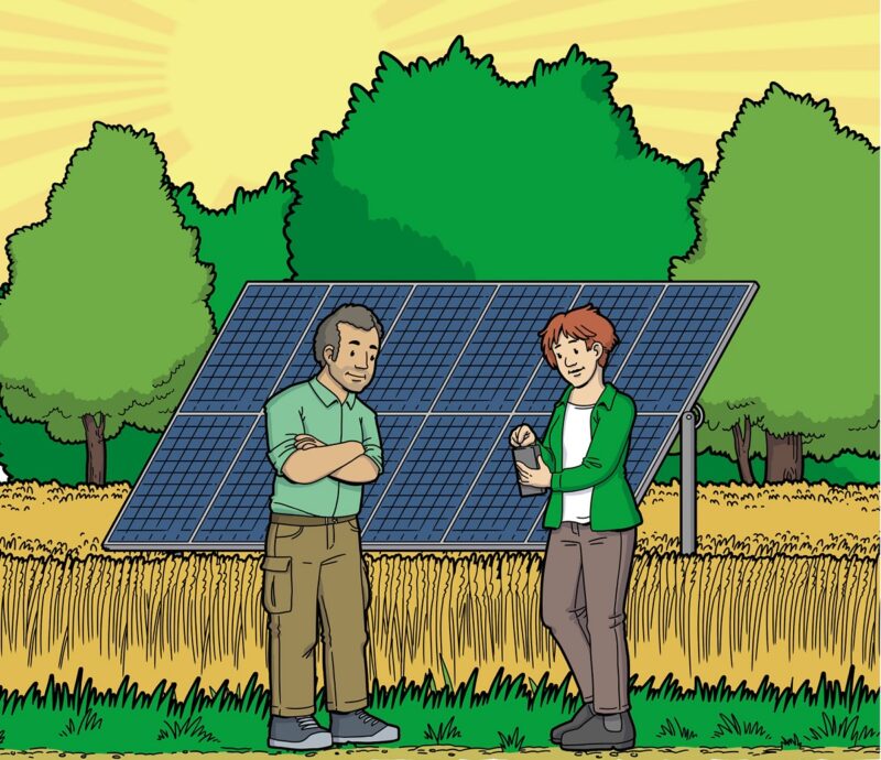 Im Bild das Cover vom Agri-Photovoltaik-Leitfaden des TFZ Bayern.