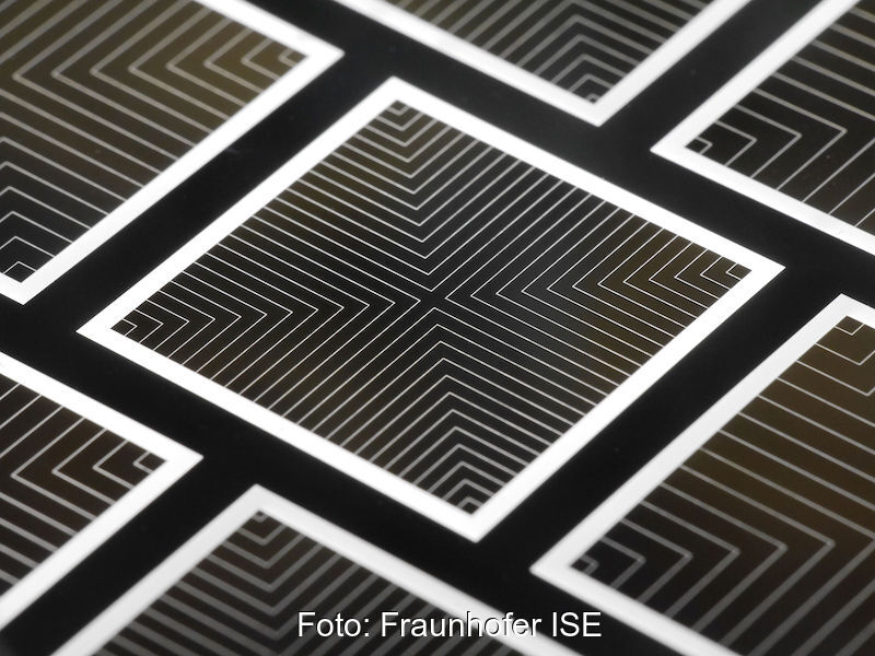 Detailaufnahme einer Solarzelle