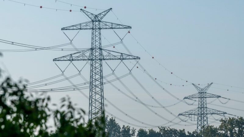 Im Bild Stromleitungen als Symbol für die Netzentgelte 2024.