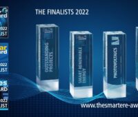 Symbole der Messe The smarter E Europe und des Intersolar Award