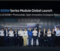 Zu sehen ist eine Grafik von der Einführungsveranstaltung zur Vertex 600 Watt Photovoltaik-Modulserie von Trina Solar.