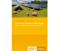 Das leuchtend gelbe Cover der Studie „Erneuerbare Energien in Deutschland – Daten zur Entwicklung im Jahr 2025“ des Umweltbundesamtes.