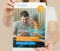 Zu sehen ist das Deckblatt der Broschüre „Klimaschutz – Komfort – Kostenersparnis. Kompakt informiert über die Bundesförderung für effiziente Gebäude (BEG)“ vom VdZ.