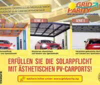 Grid Parity: photos mit unterschiedlichen Solarcarports (Holz, Aluminium, Stahlprofile): Erfülllen Sie die Solarpflicht mit ästhetischen PV-Carports