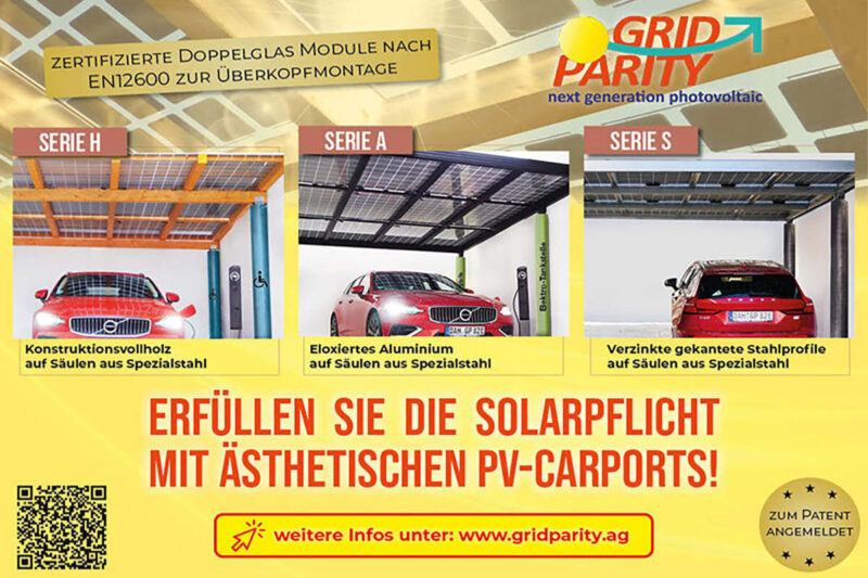 Grid Parity: photos mit unterschiedlichen Solarcarports (Holz, Aluminium, Stahlprofile): Erfülllen Sie die Solarpflicht mit ästhetischen PV-Carports