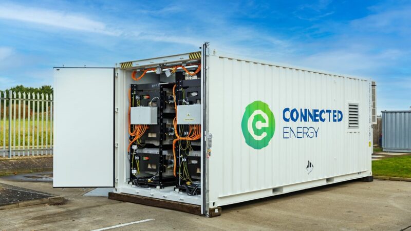 Zu sehen ist ein Second-Life-Batteriespeicher von Connected Energy.