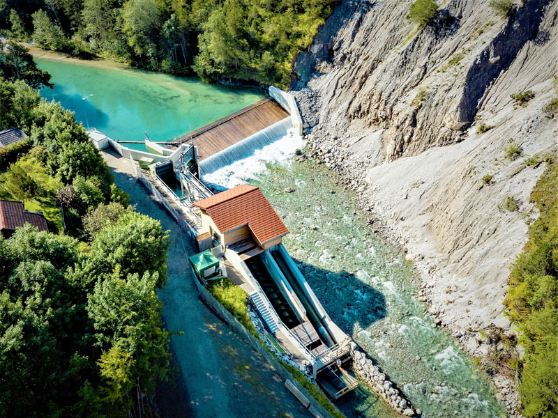 Wasserkraftwerk Hinterstein Luftbild