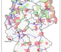 Eine Deutschland-Karte zeigt das aktuell geplante Wasserstoff-Kernnetz