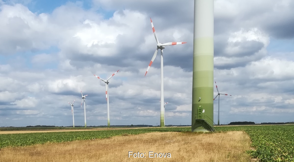 Zu sehen ist der 25-Megawatt-Windpark in Heinsberg, den Enova Value erworben hat.