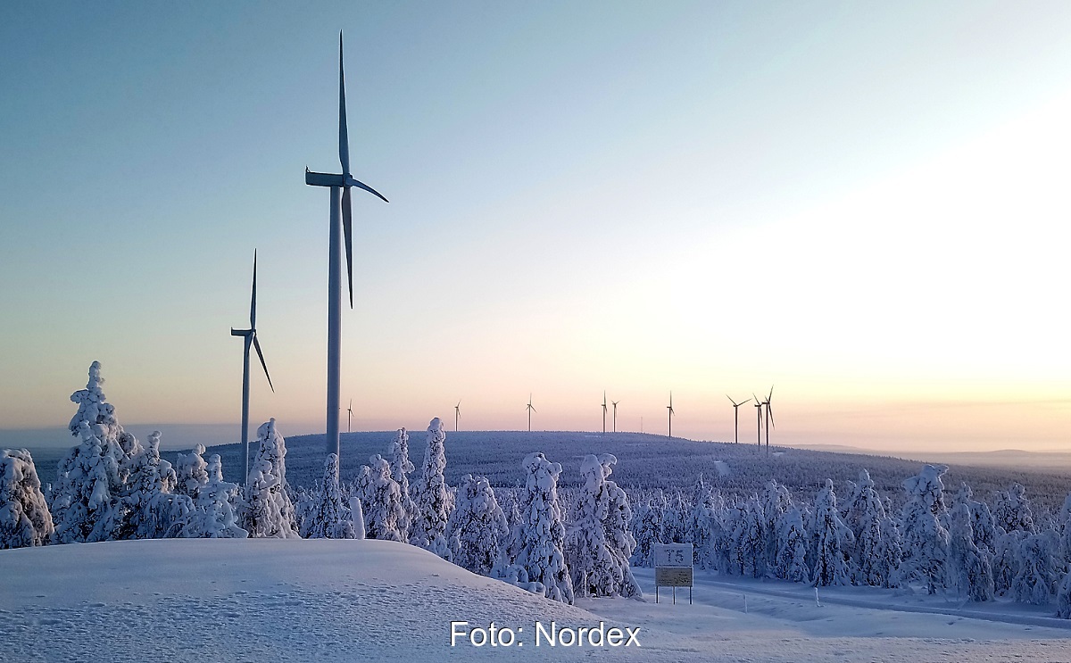 Zu sehen ist einer der Windparks von Nordex in Finnland.