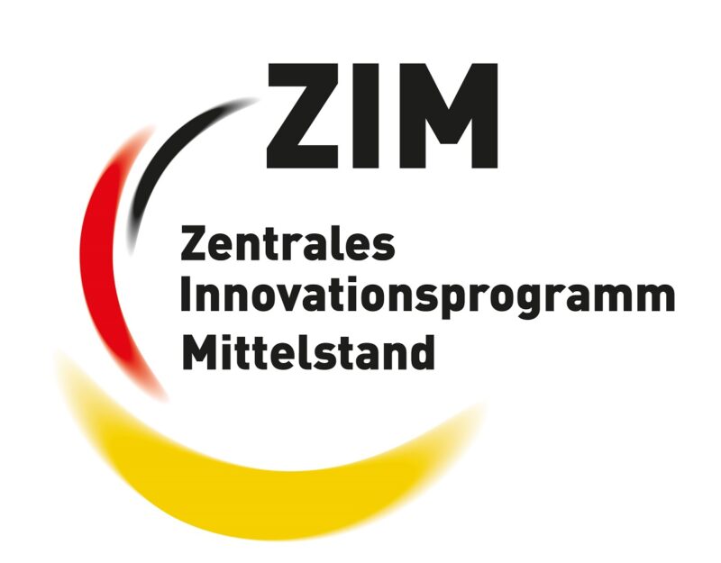 Zu sehen ist das Logo Zentrales Innovationsprogramm Mittelstand (ZIM), das das ZIM-Netzwerk Green Meth fördert.