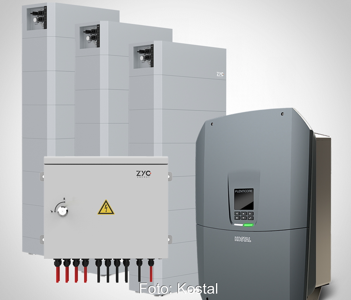 Kombination von Kostal-Wechselrichtern und ZYC-Speichern.