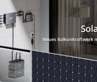 Balkon mit Balkonkraftwerk SolarFlow und engeschlossenem Speicher von Zendure