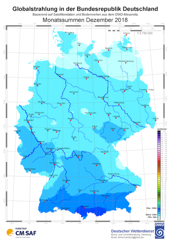 Solarstrahlung Dezember 2018 Deutscher Wetterdienst