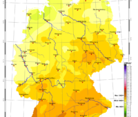 Deutschlandkarte mit Strahlungsdaten