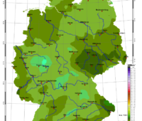 Karte von Deutschland zeigt Solarstrahlung im Oktober 2024.