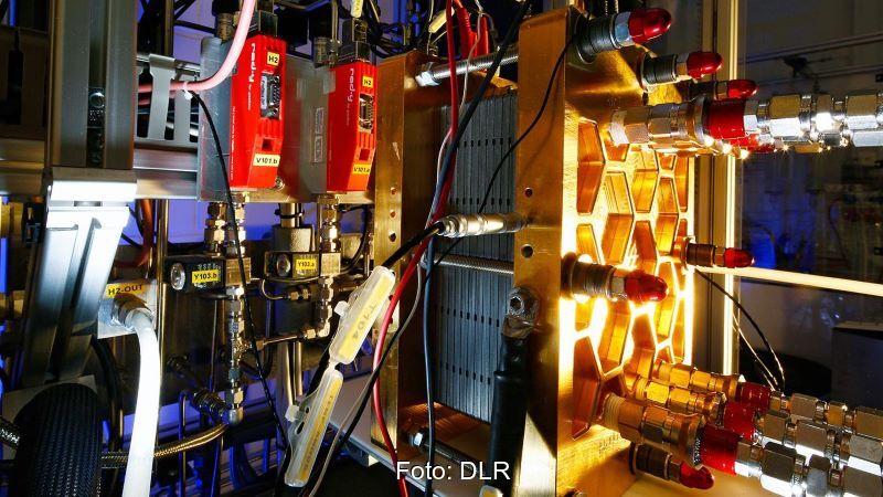 Ein Forschungsstand für Brennstoffzellen.