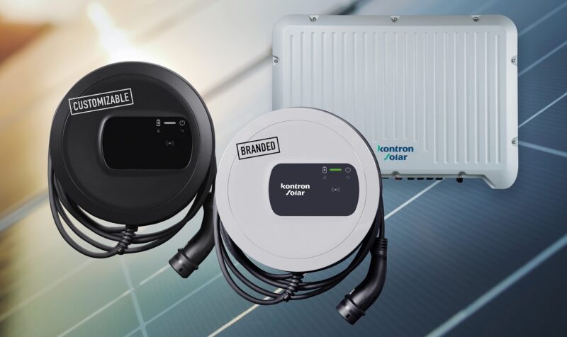 Im Bild die Ghostone Wallbox als Whitelabel und als Produkt von Kontron Solar.