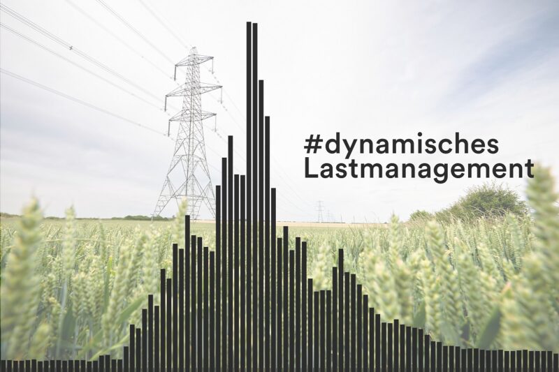 Zu sehen ist eine symbolische Darstellung für ein dynamisches Lastmanagement im Zusammenhang mit Photovoltaik.