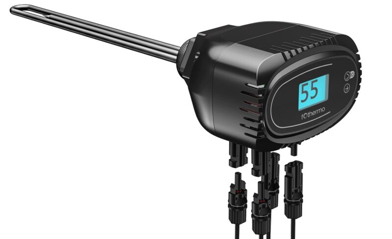 Im Bild der Solarheizstab ROD-1000 mit 1 kW Leistung von Fothermo.