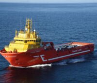 Die „Viking Energy“, demnächst erstes Schiff mit Ammoniak-Antrieb und Brennstoffzelle in Fahrt auf hoher See.