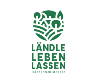 Ein Logo mit Landwirtschaft und Bäumen für die Initiative Ländle leben lassen.