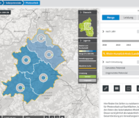 Screenshot von Kartenansicht Solarpotenzial im Energieatlas Rheinland Pfalz