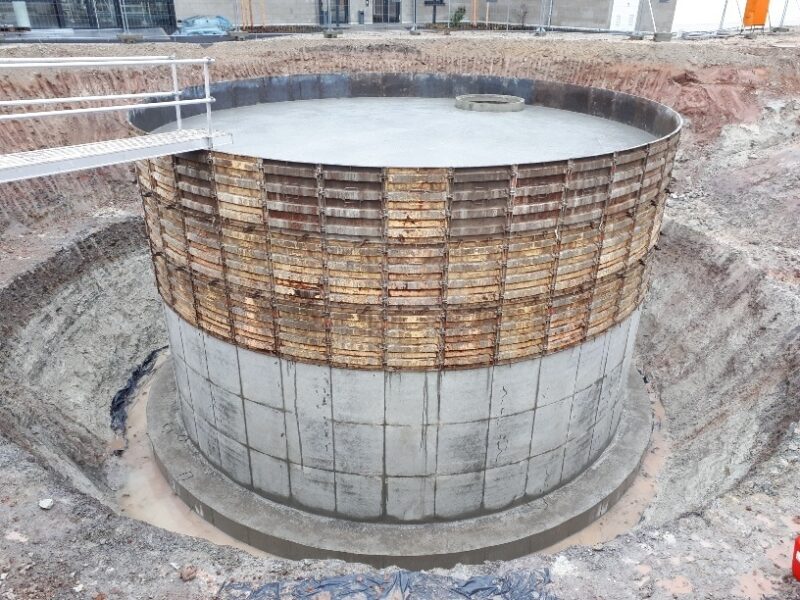 Zu sehen ist der Eisspeicher im Quartier Hansapark Nürnberg.