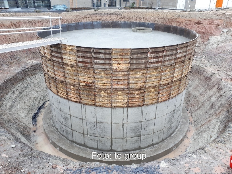 Zu sehen ist der Eisspeicher im Quartier Hansapark Nürnberg.